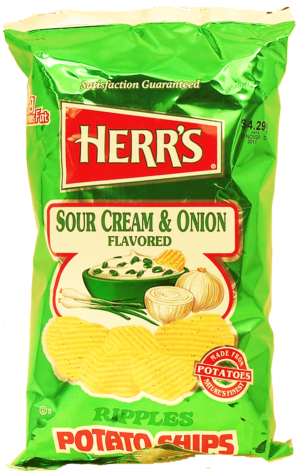 Herr's  sour cream & onion flavored potato chips Full-Size Picture